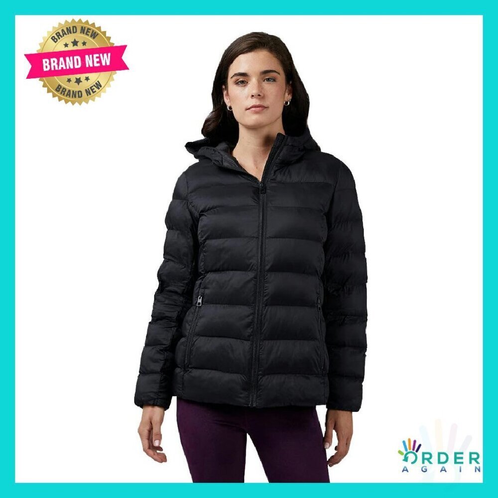 Lightweight Packable Hooded Puffer Jacket Water Resistant Travel Minimal